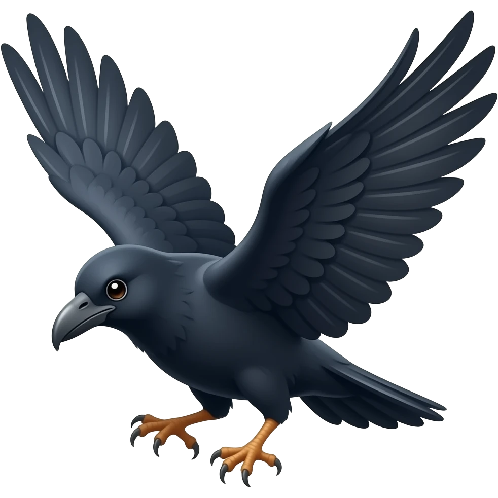 Cuervo abriendo las alas emoji