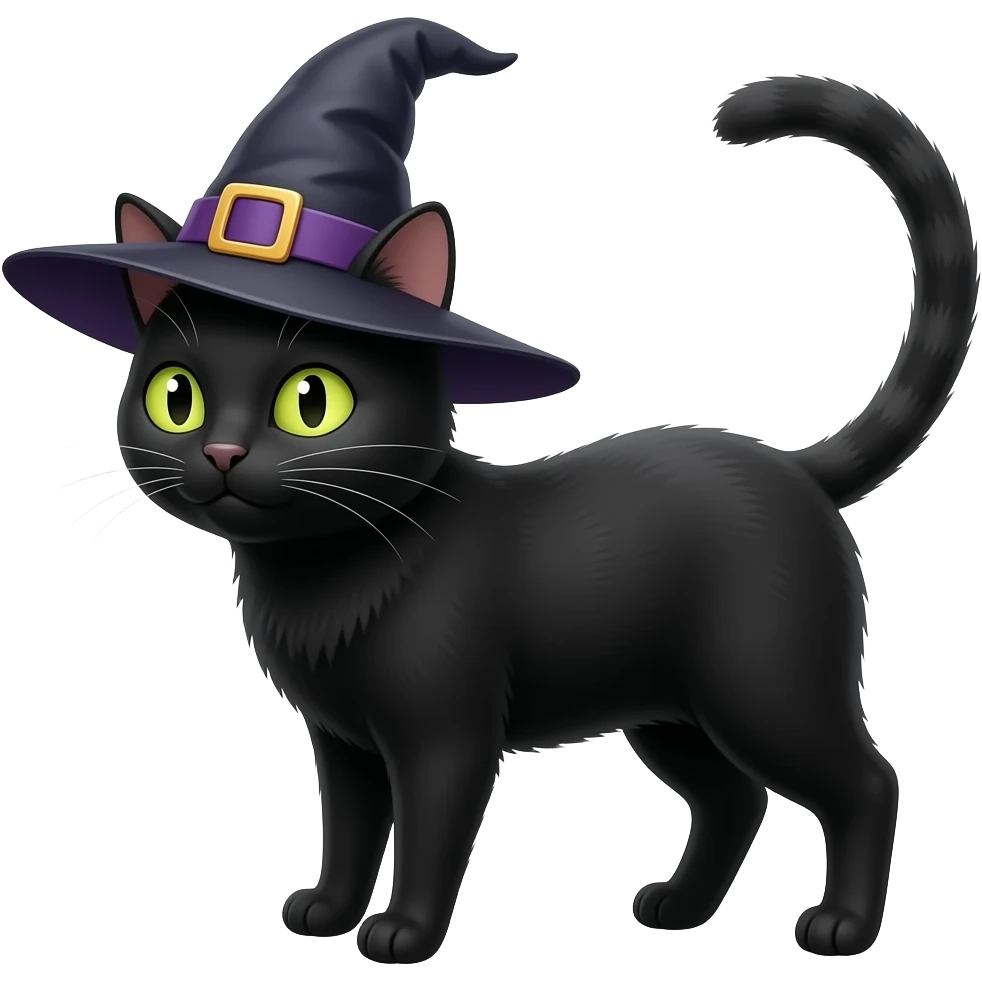 black cat witch emoji