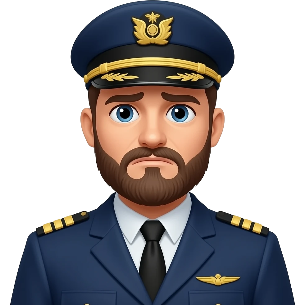 fleet captain with beard, disappointed emoji