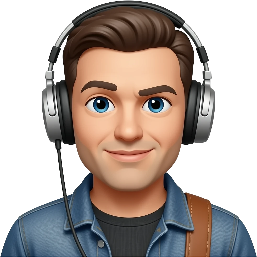 Guitarists with Headphones, 1 person emoji