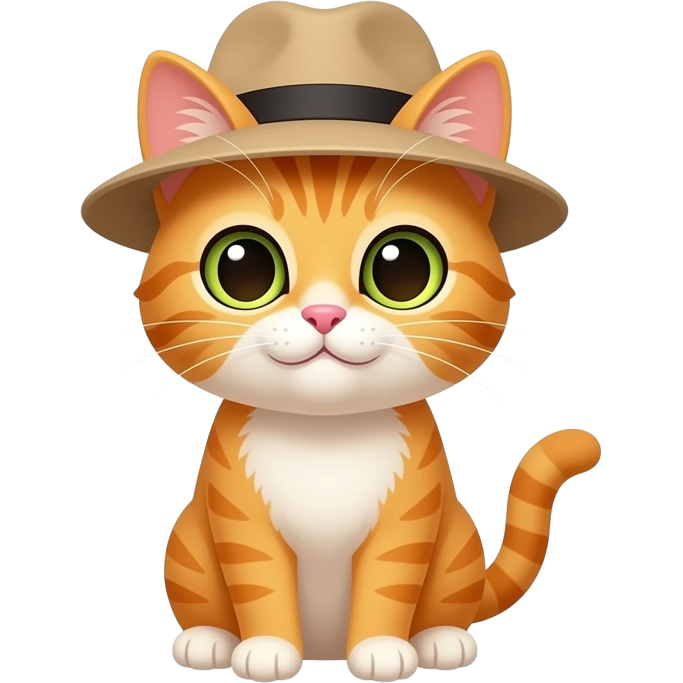 orange Cat wearing hat, upper body emoji