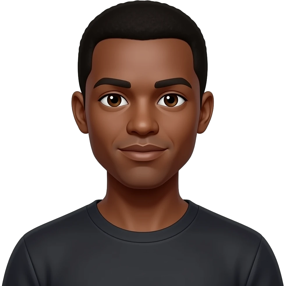 generate black rounded model of person who has motivation express in some light above him emoji