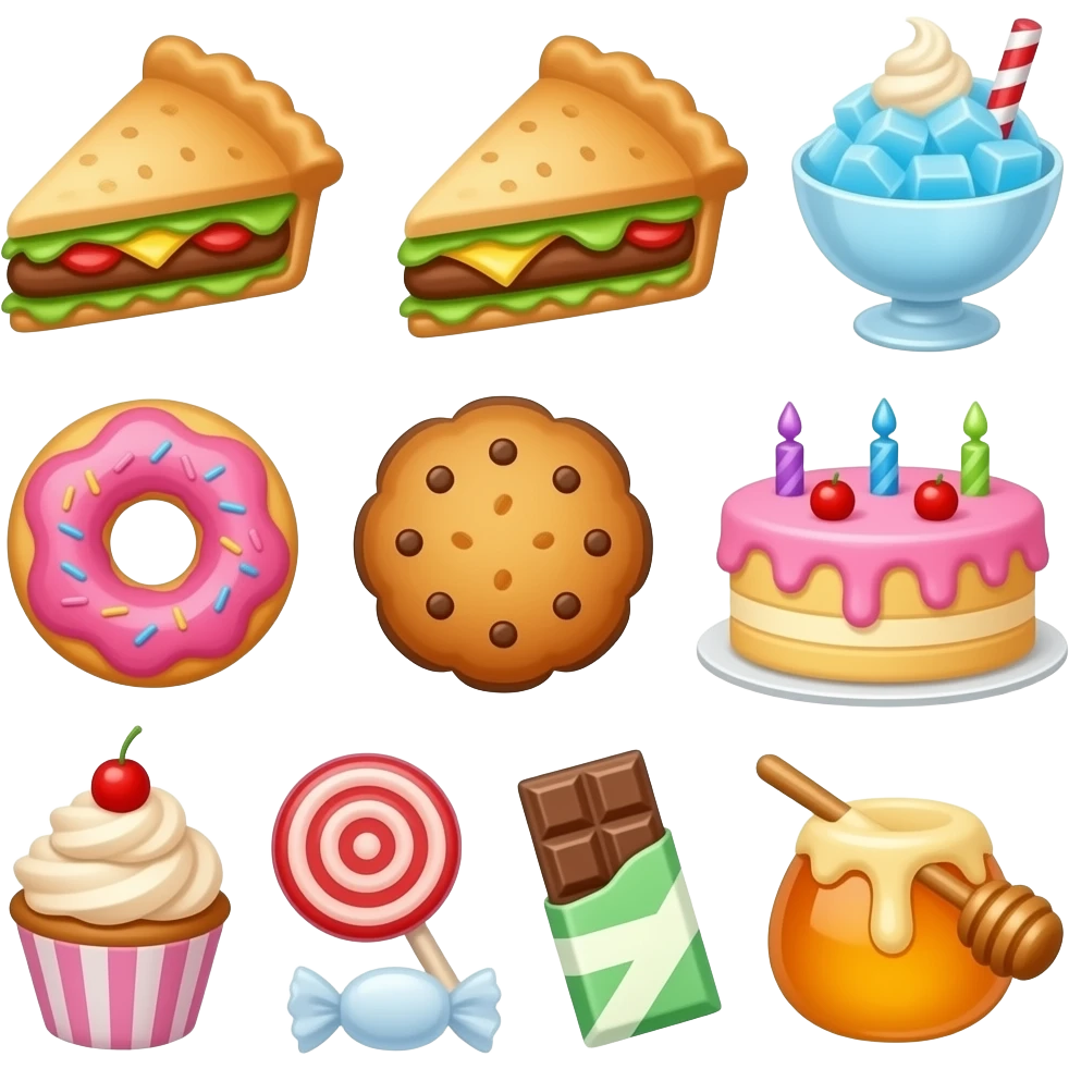🍢🥧🍦🍧🍨🍩🍪🎂🍰🧁🍫🍬🍭🍡🍮🍯 emoji