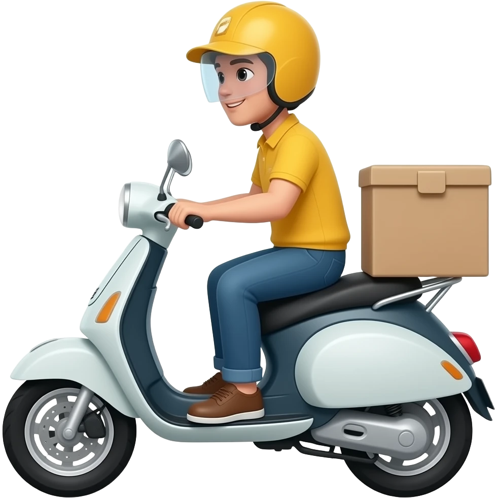 a delivery person on a motorcycle emoji