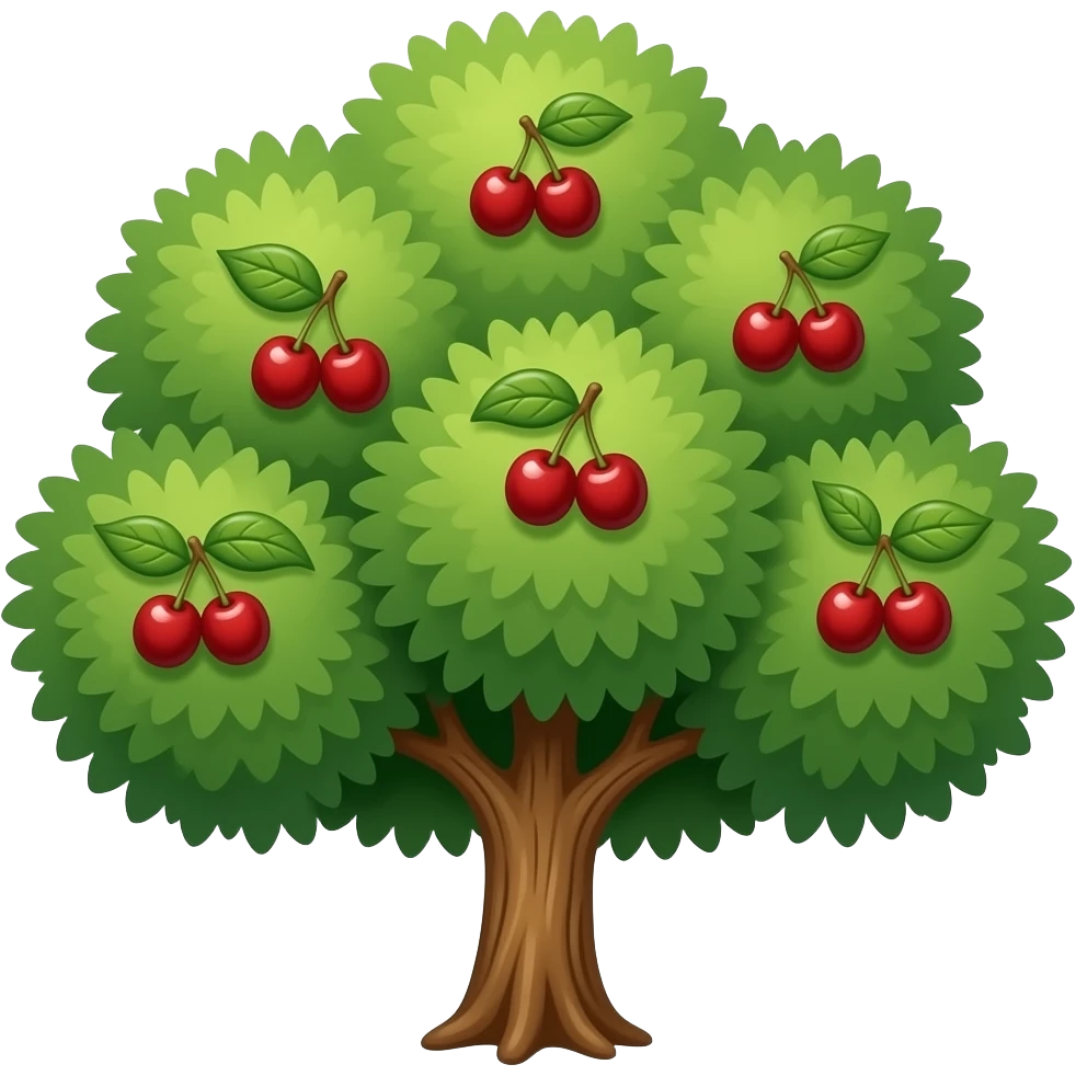 coffee cherries on tree emoji
