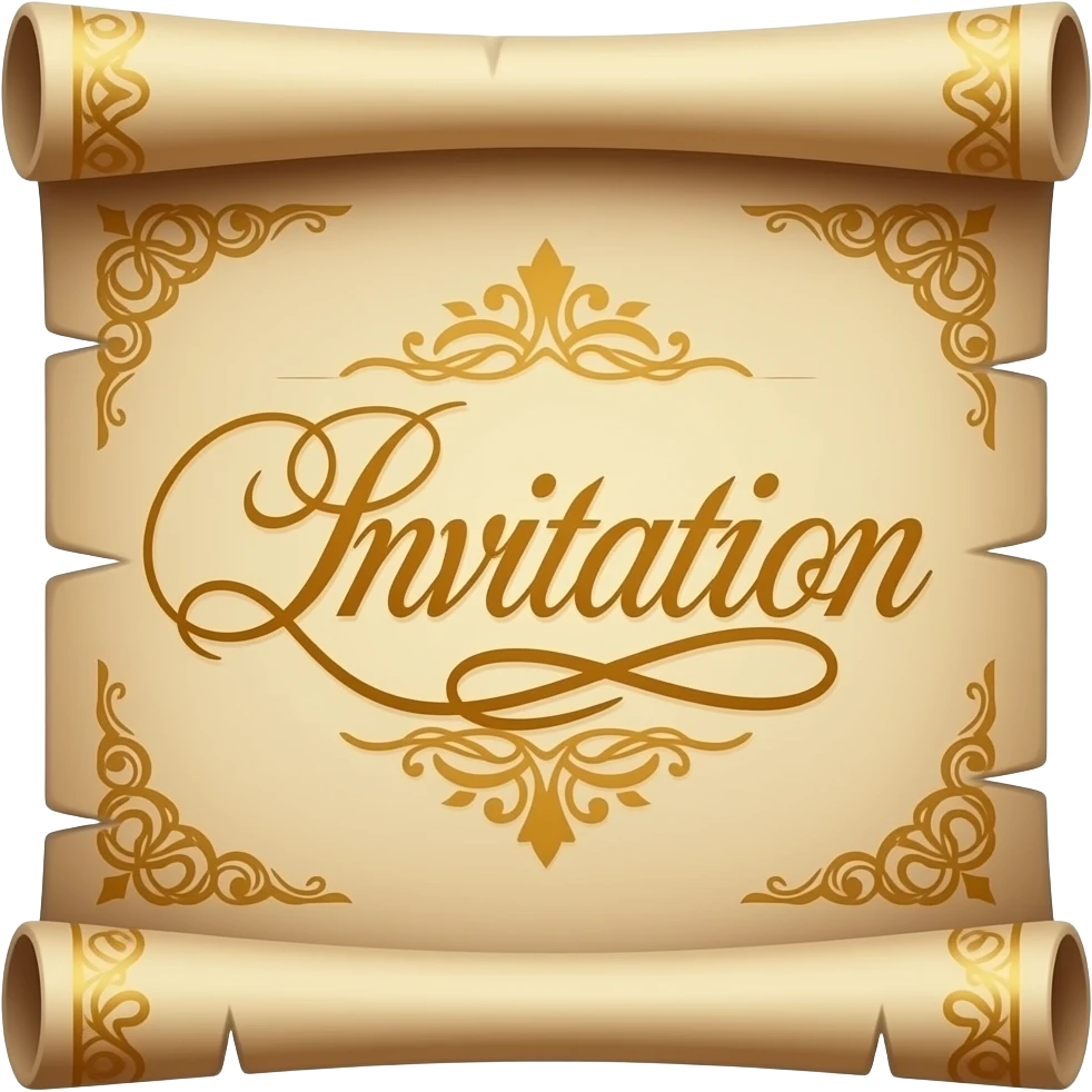 old ancient style invitation emoji