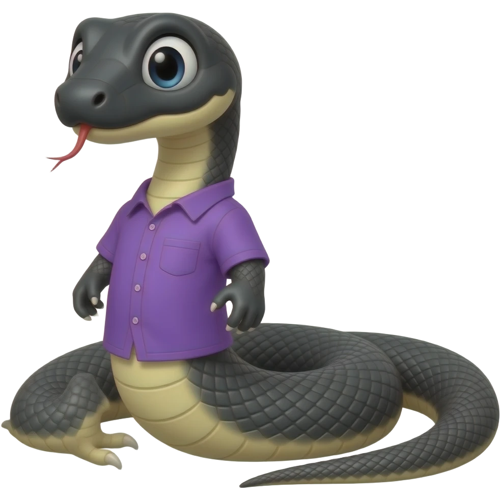 Black snake with purple shirt emoji