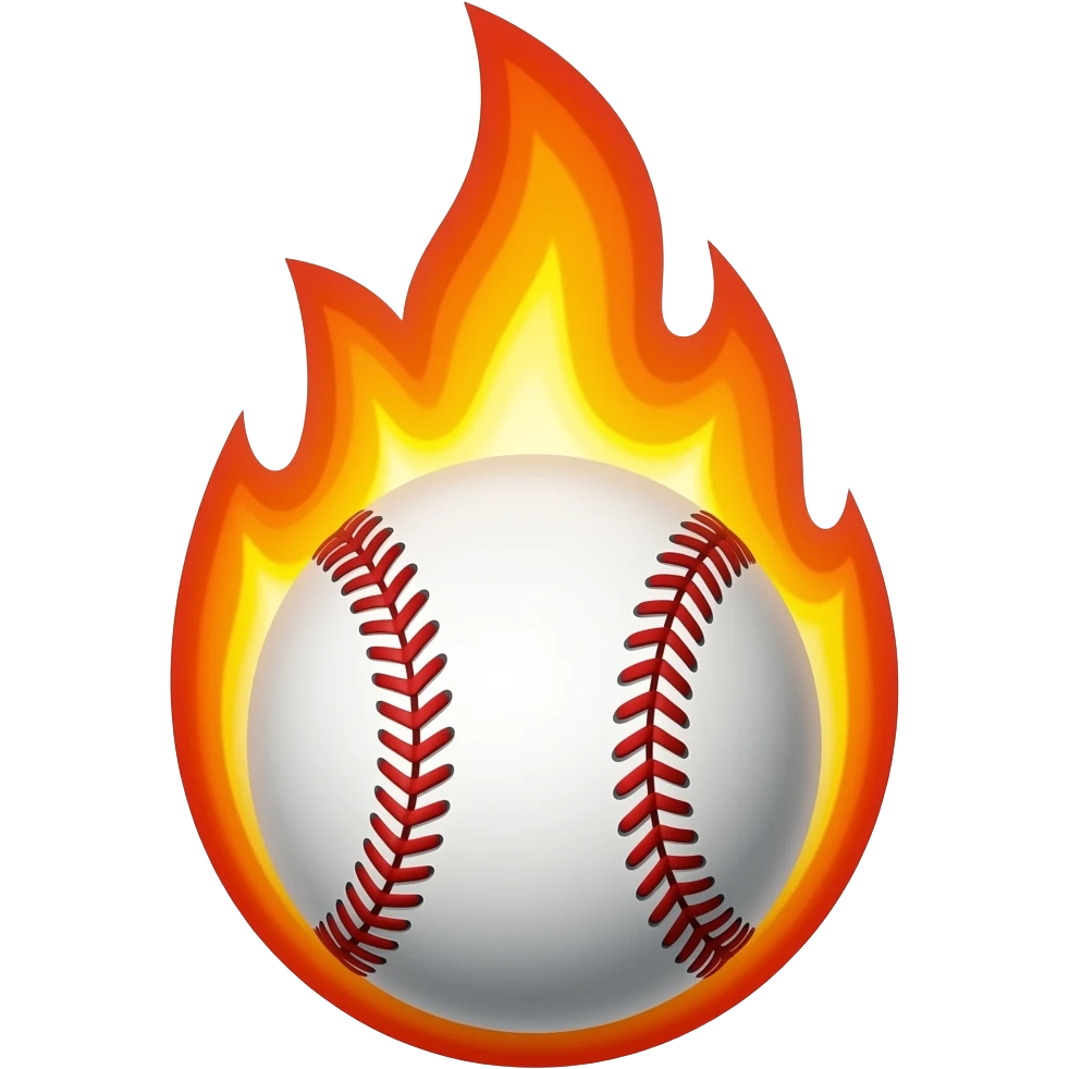 flaming baseball emoji