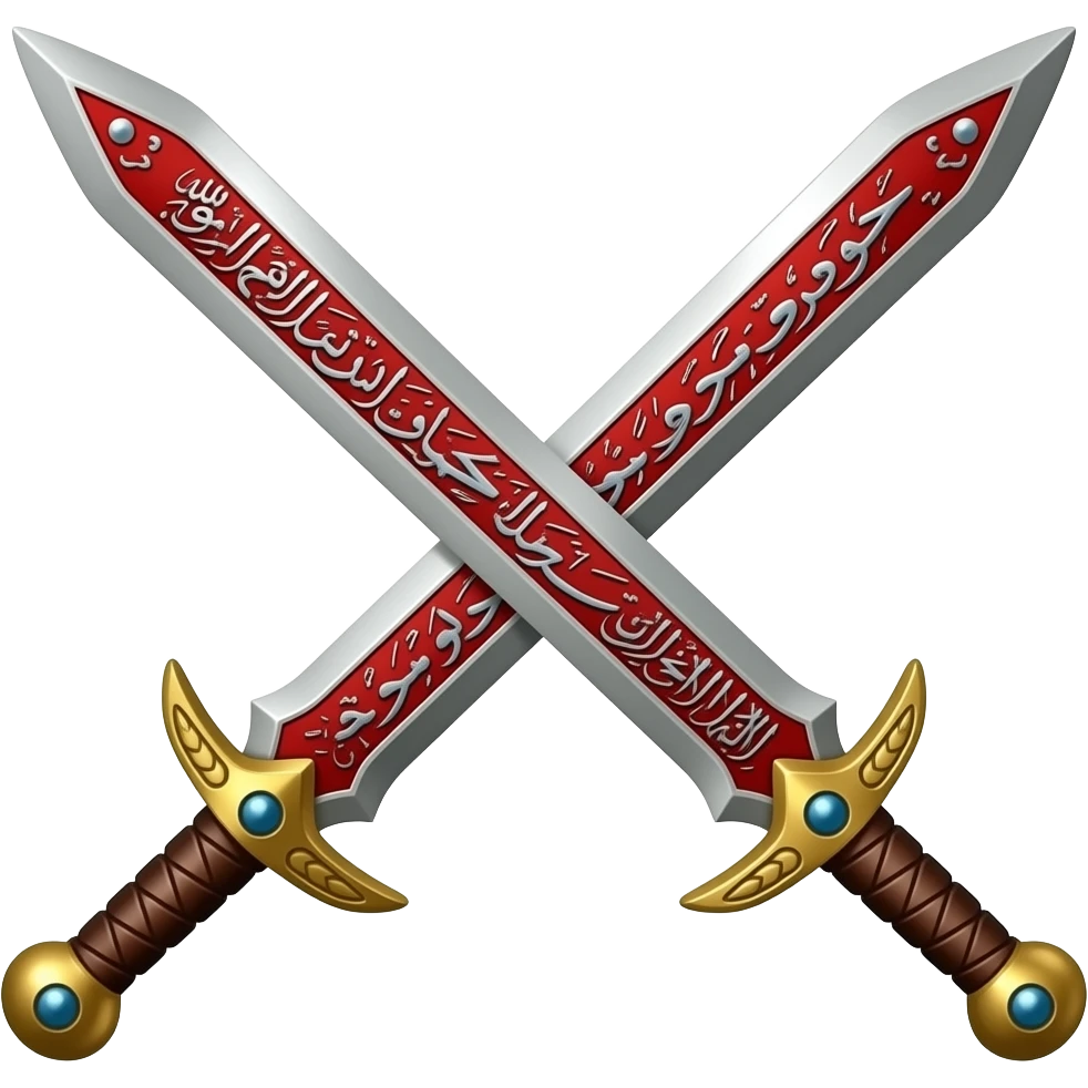 make me a single sword the one which represents the battle of Karbala it must have 2 blades and laied down emoji