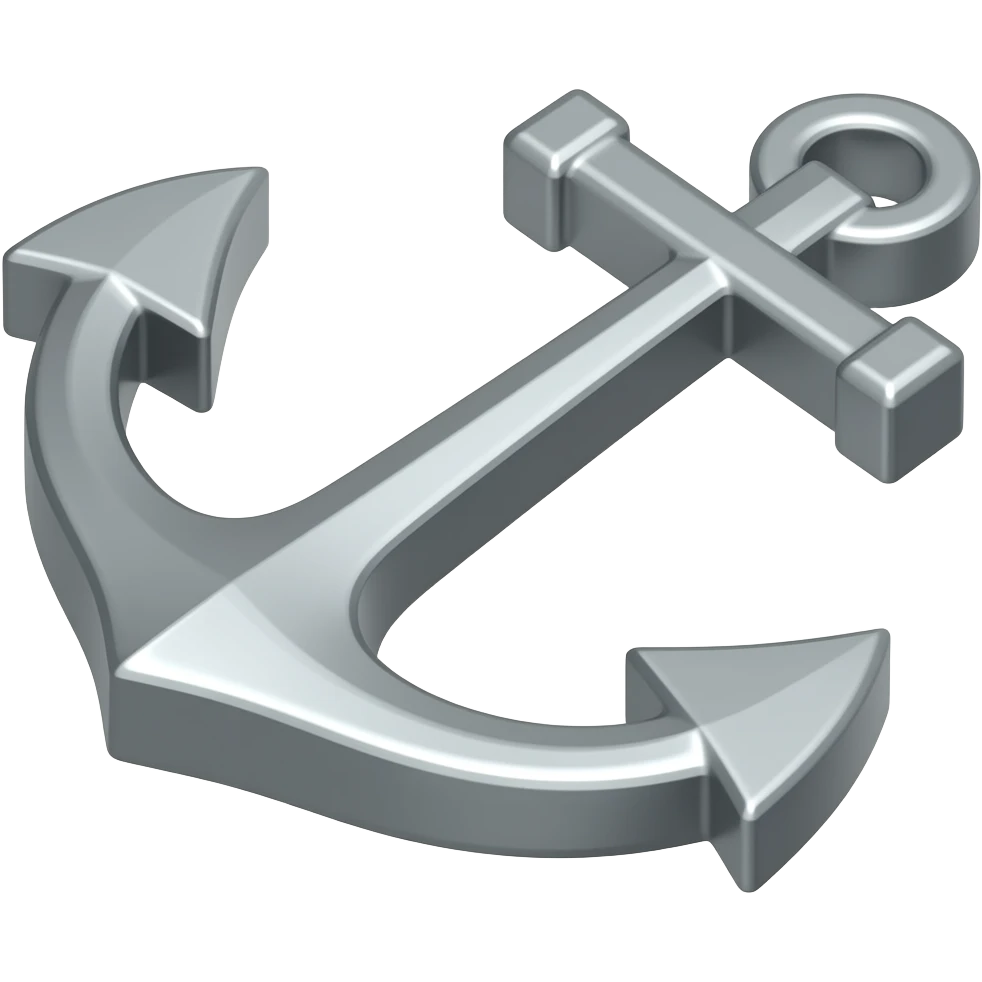 thick metal anchor top view isometric no background emoji | AI Emoji ...