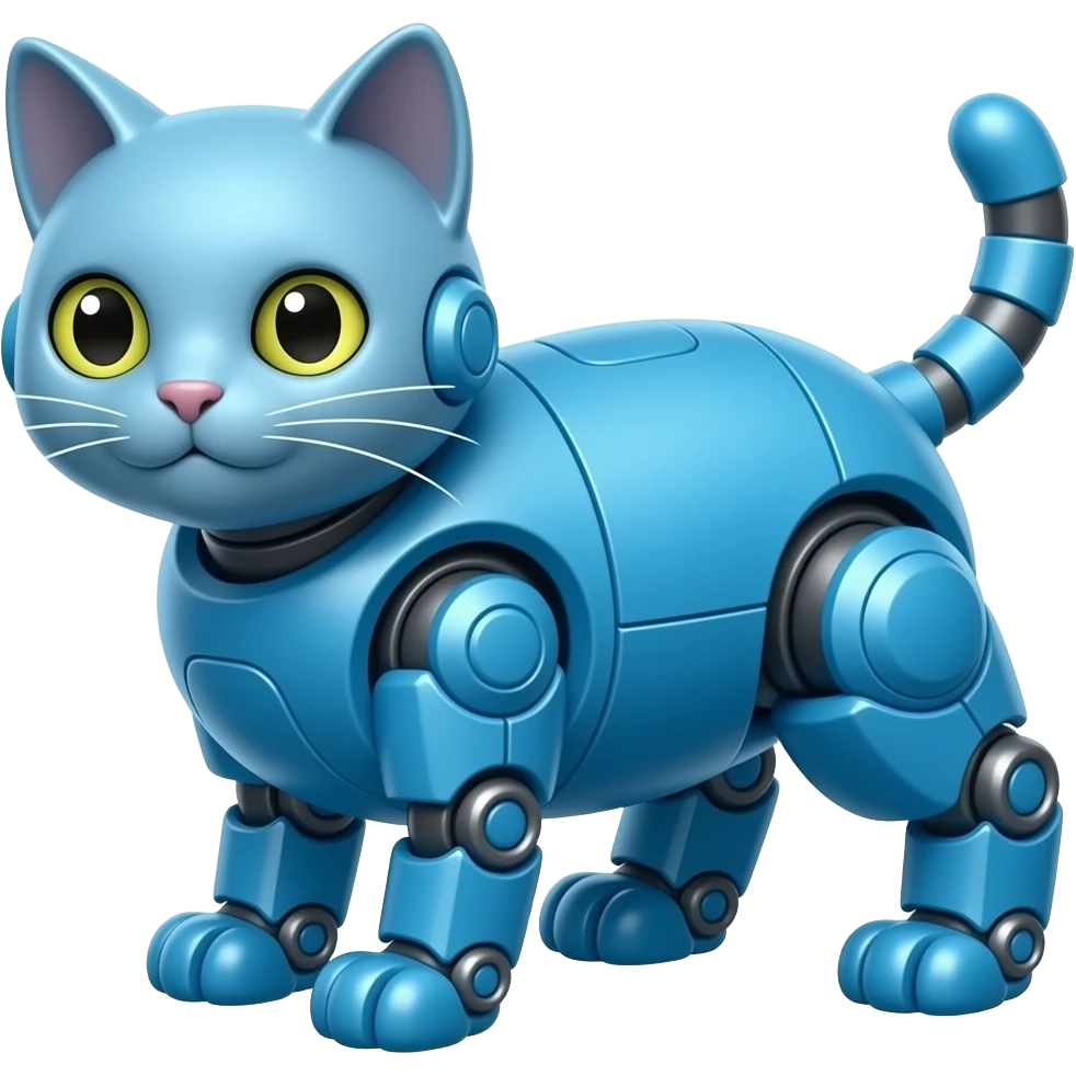 Blue robot cat emoji
