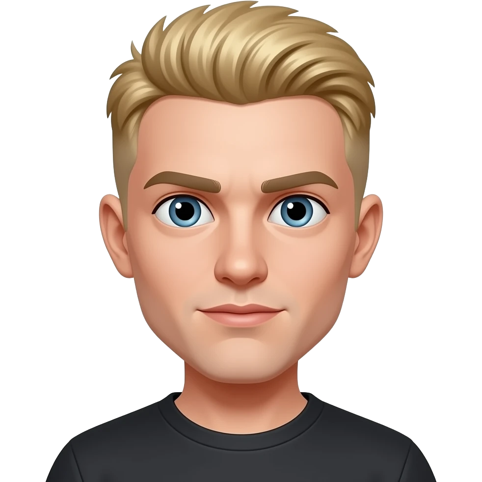 blonde scary buzzcut young man emoji | AI Emoji Generator