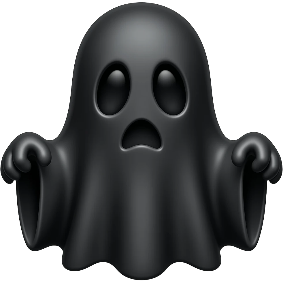 Black sheet ghost emoji
