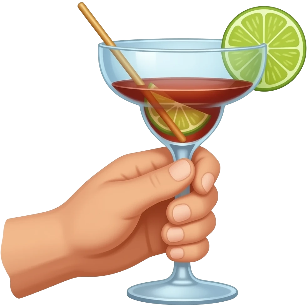 hand and cocktail emoji
