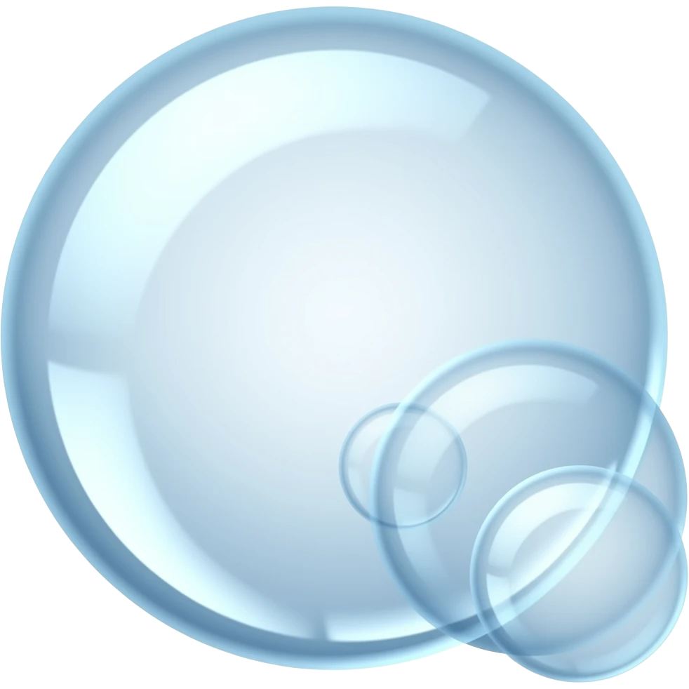 three a little clear bubbles in air without human emoji