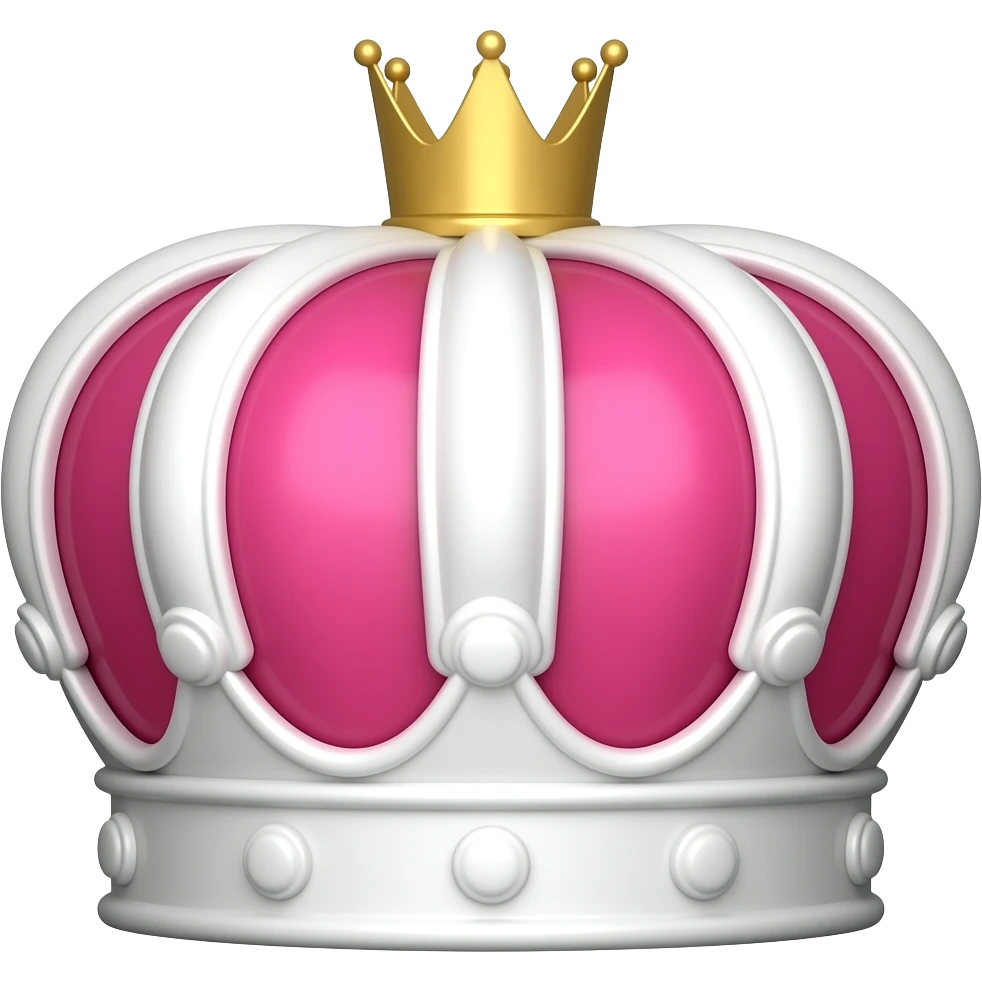 pink and white crown emoji