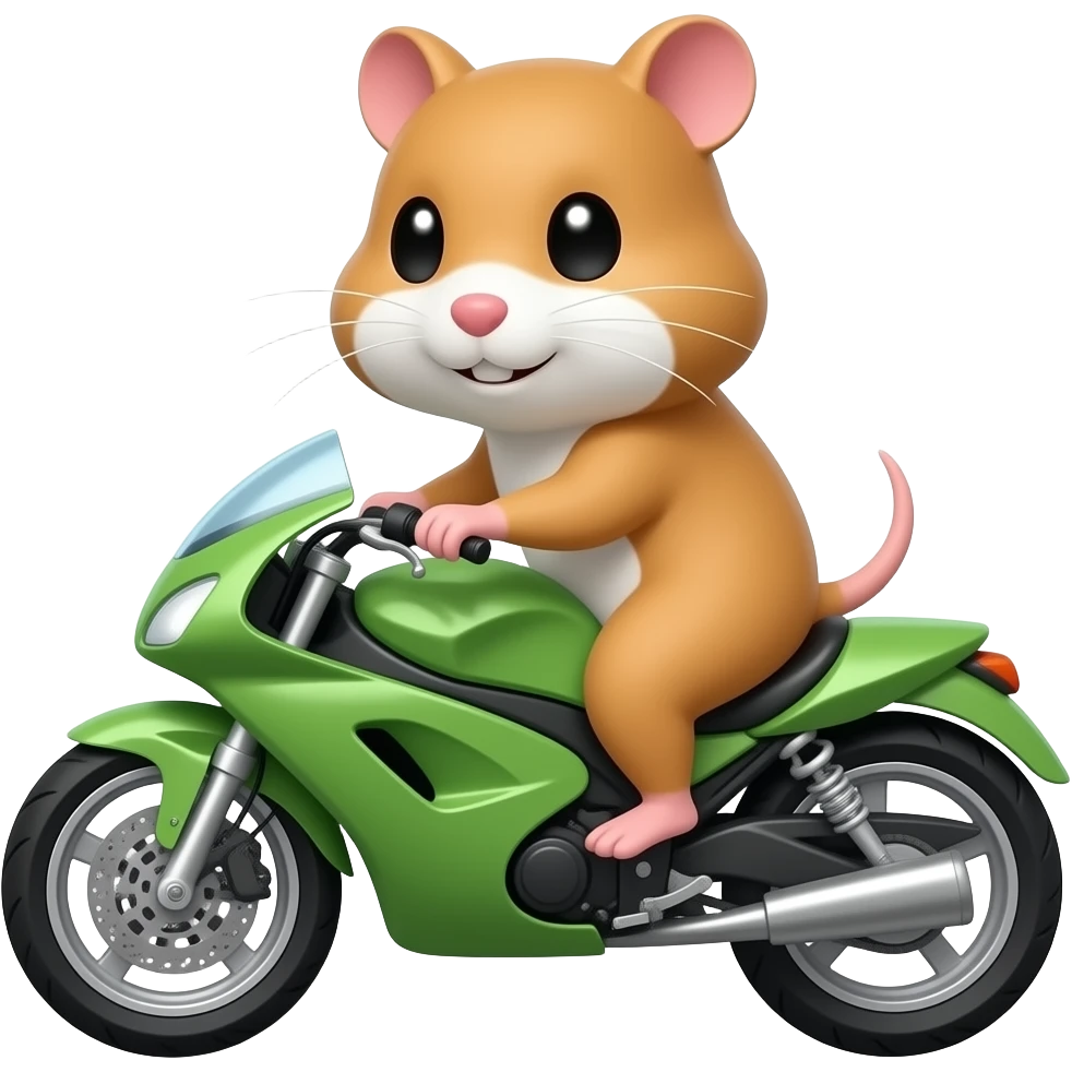 Hamster in mottersikel emoji