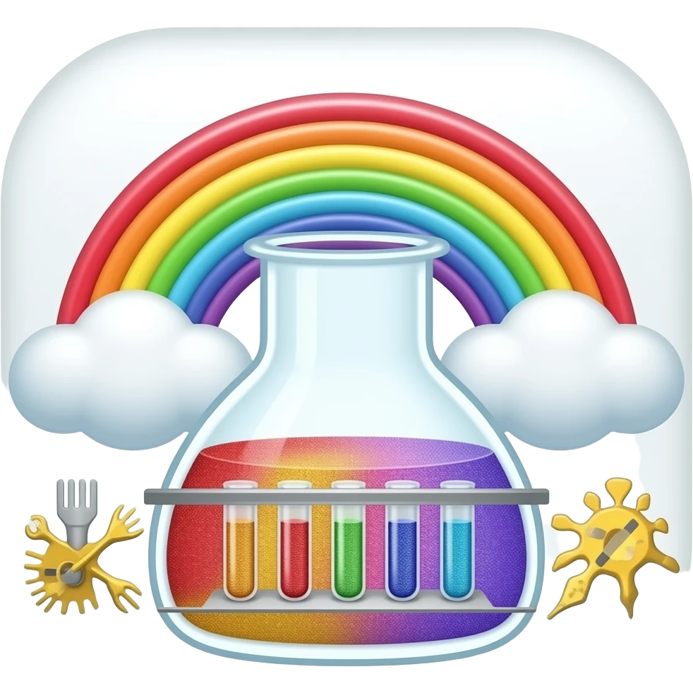 Pastel rainbow glittering Forensic sciece icons for apps emoji