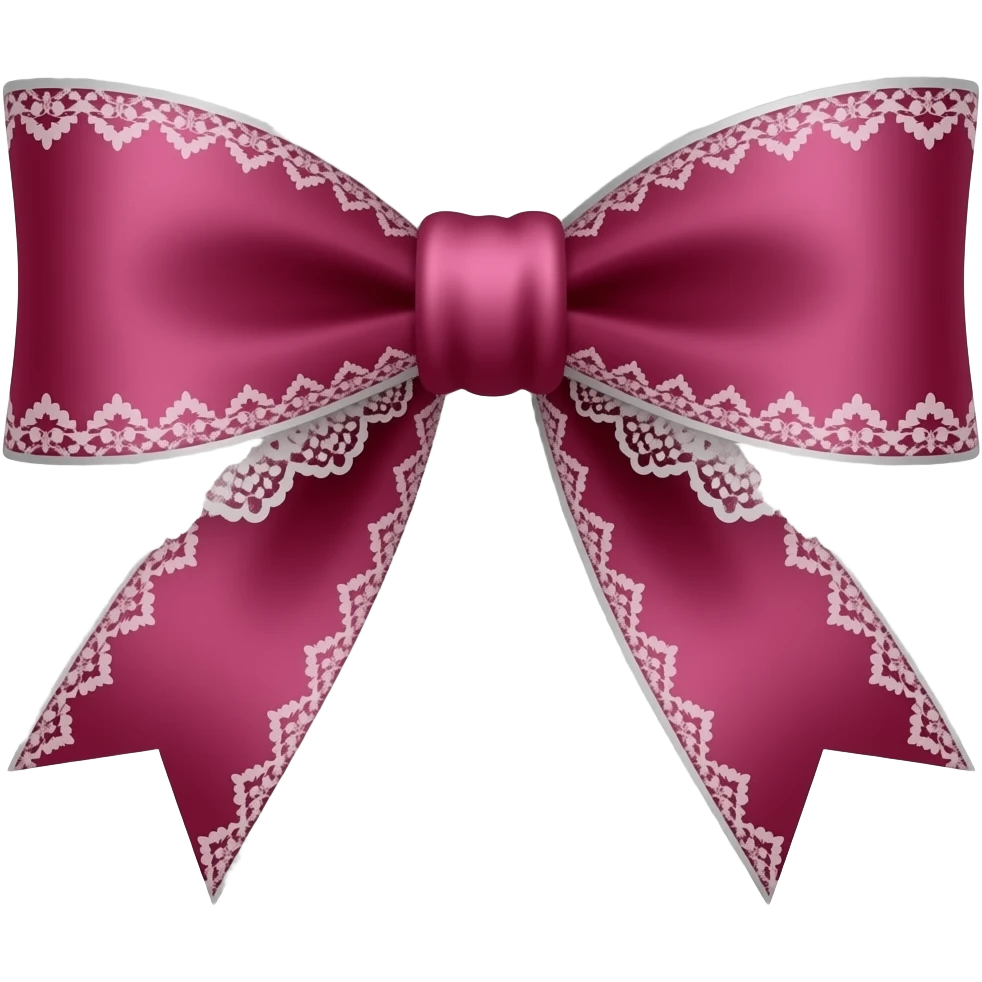 vintage rococo margenta bow with lace and frills emoji