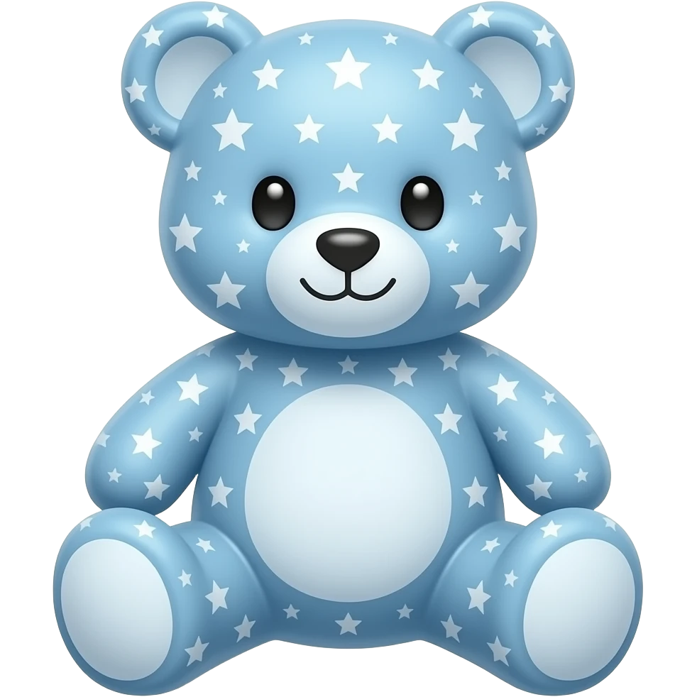 Light blue starry light blue magical teddy bear emoji