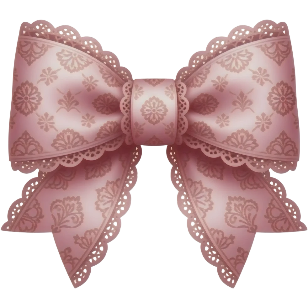 F7C7FF ombre BA63C7  with carnation rococo style pattern on bow lace coquette bow emoji