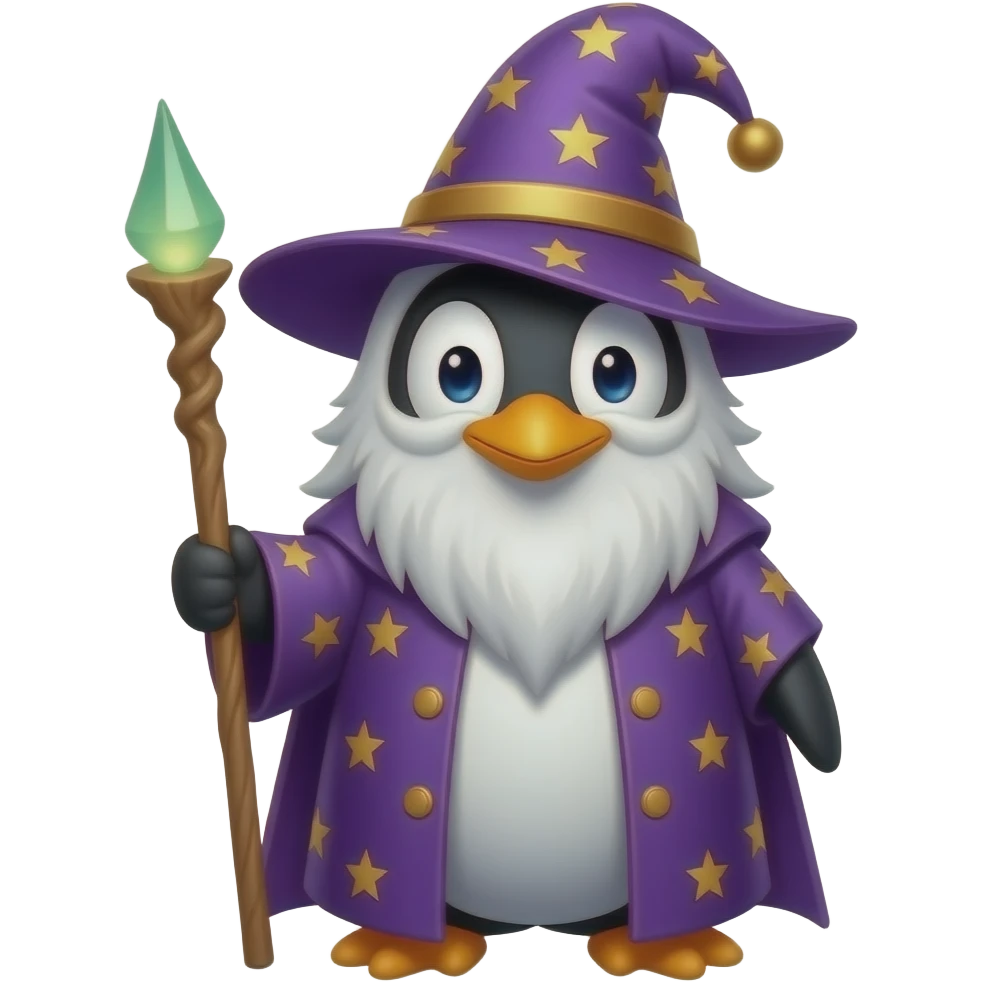 Penguin Wizard emoji