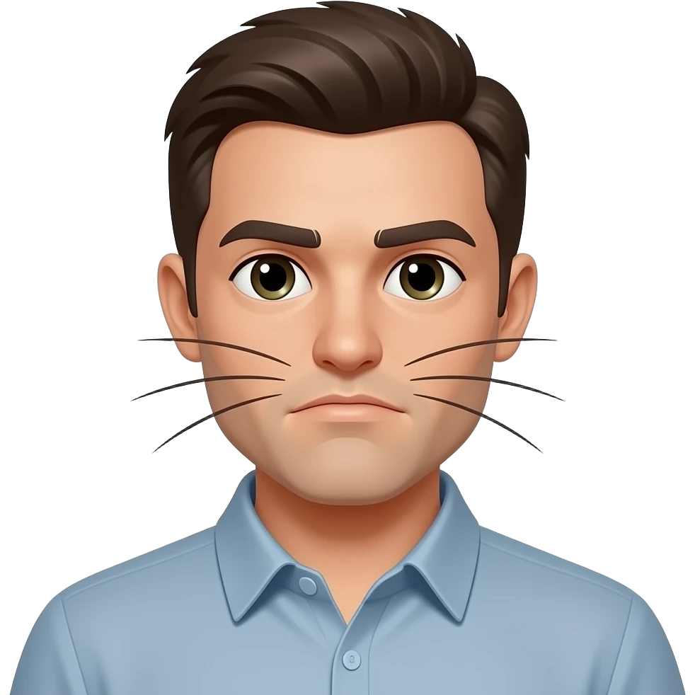 Man negative cat face emoji