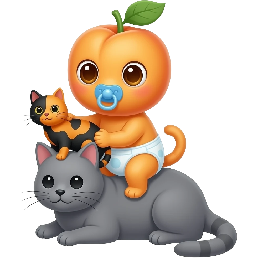 Sparkly light brown eyed full body apricot creature with diaper and ...