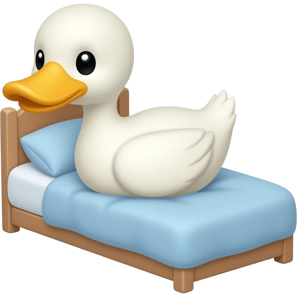 Duck in bed emoji
