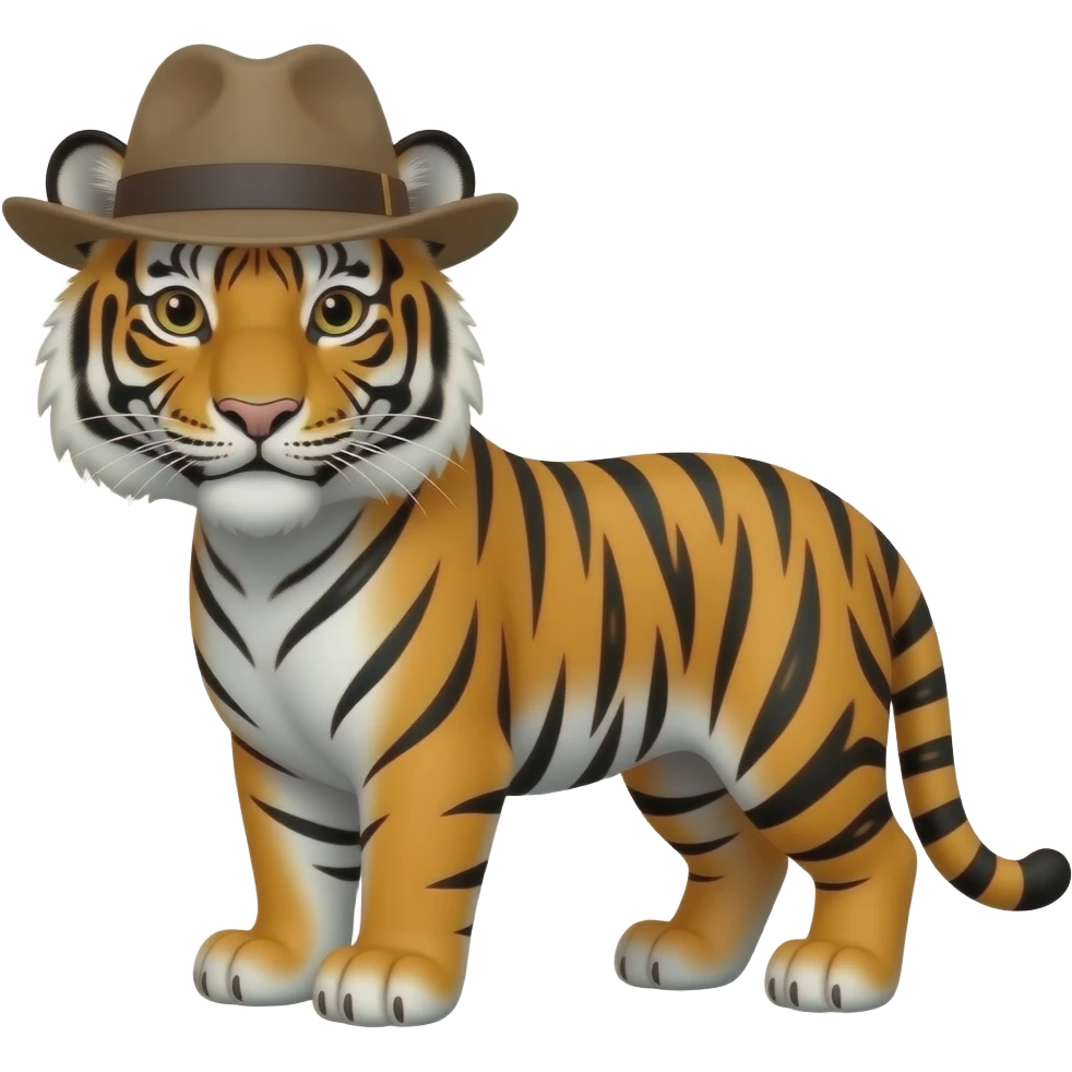 Tigre con sombrero emoji