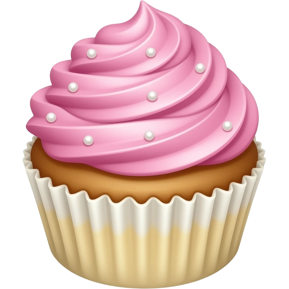 Cupcake with pink icing emoji