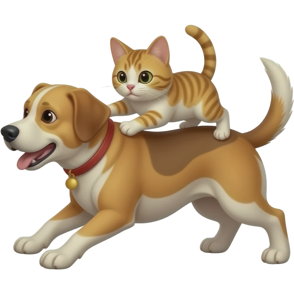 Cat hits dog emoji