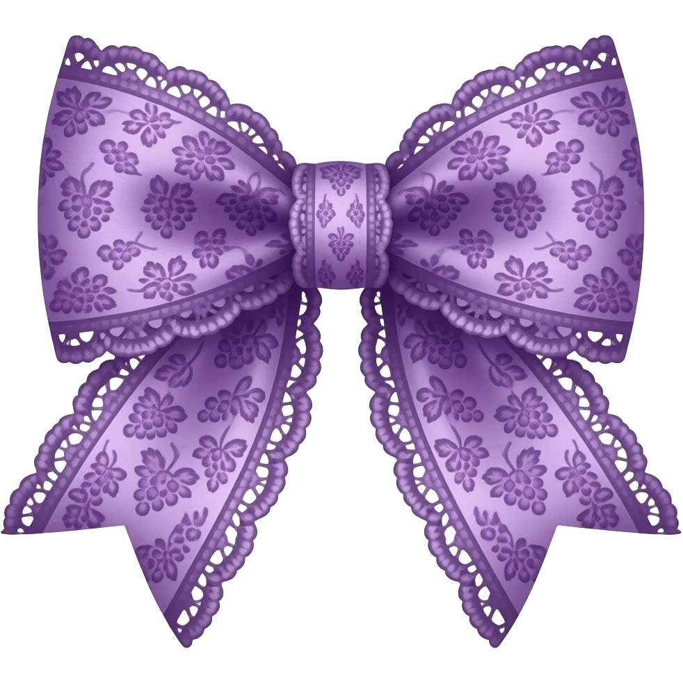 grape pattern purple bow lace coquette bow emoji