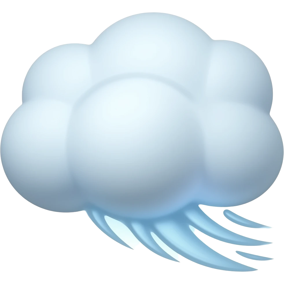 cute wind blowing cloud emoji