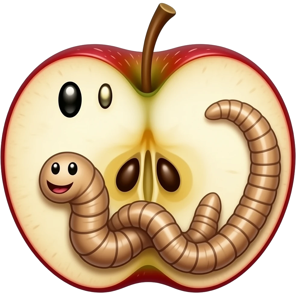 Worms apple emoji
