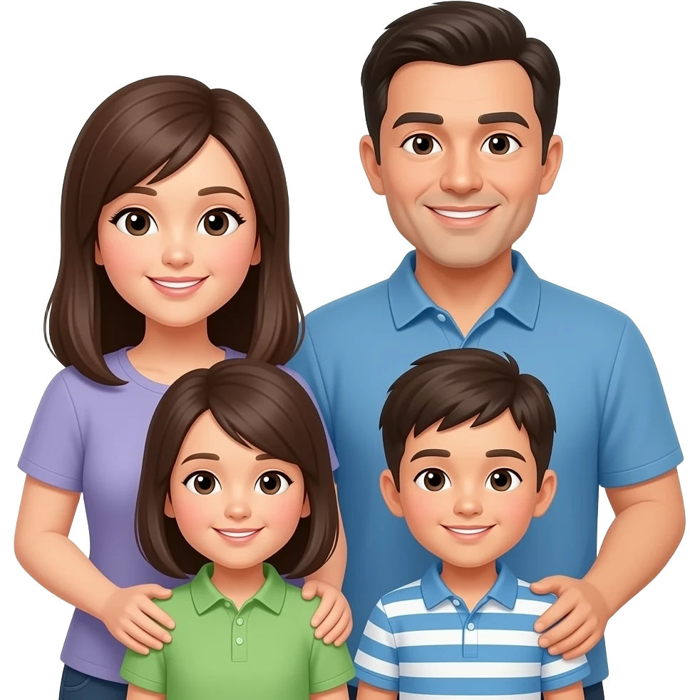 Мама папа старшая сестра два  брата emoji