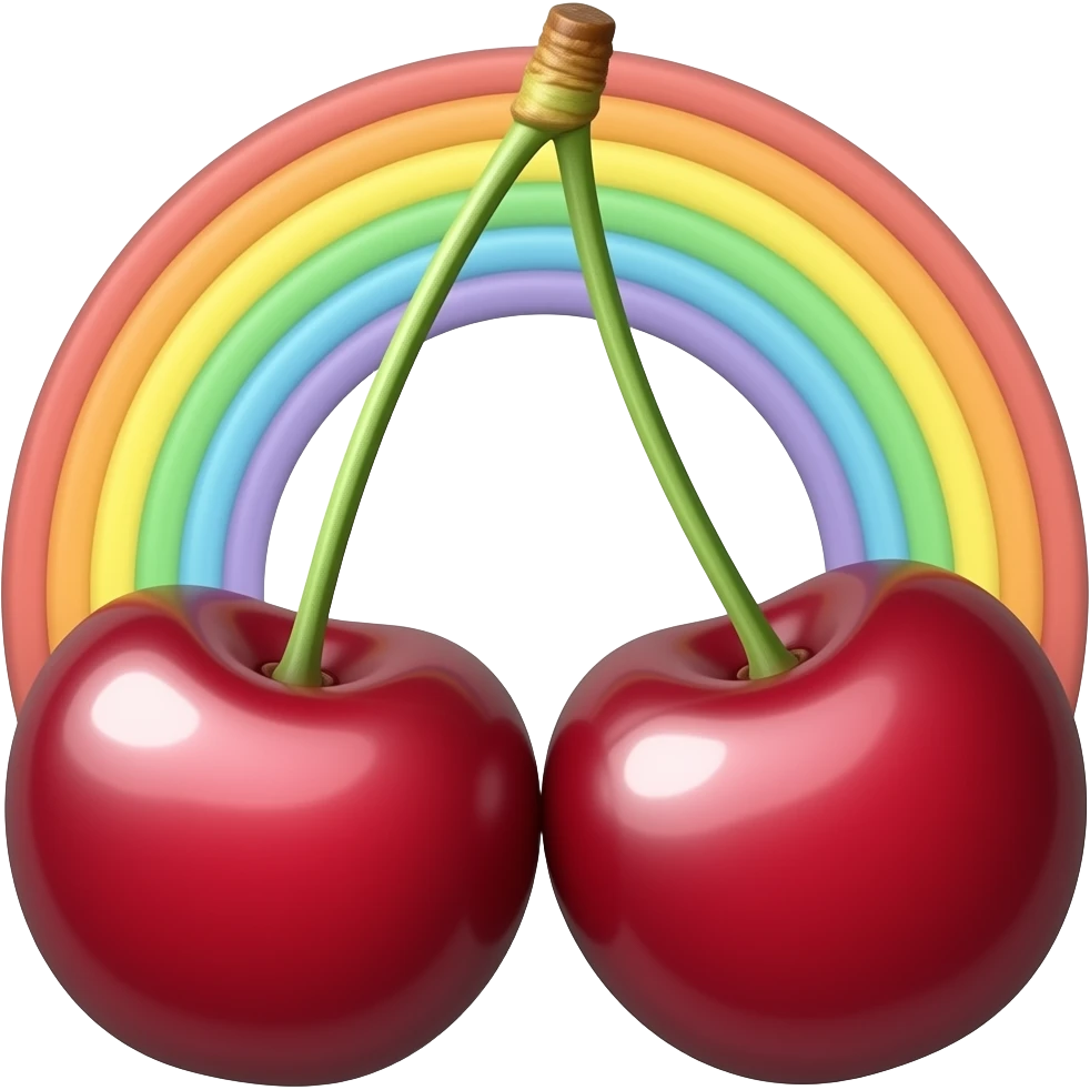 Rainbow cherries emoji