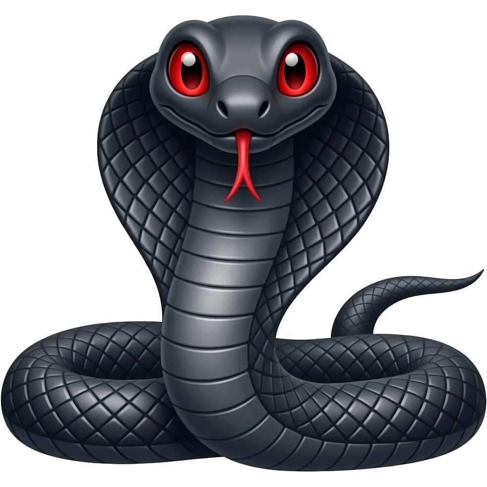 Black cobra red eyes emoji