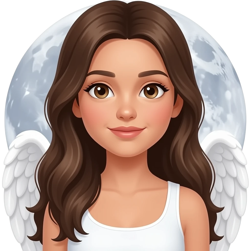 فرشته کوشولو دختر باشع و خوشگل و سفید و ماه emoji