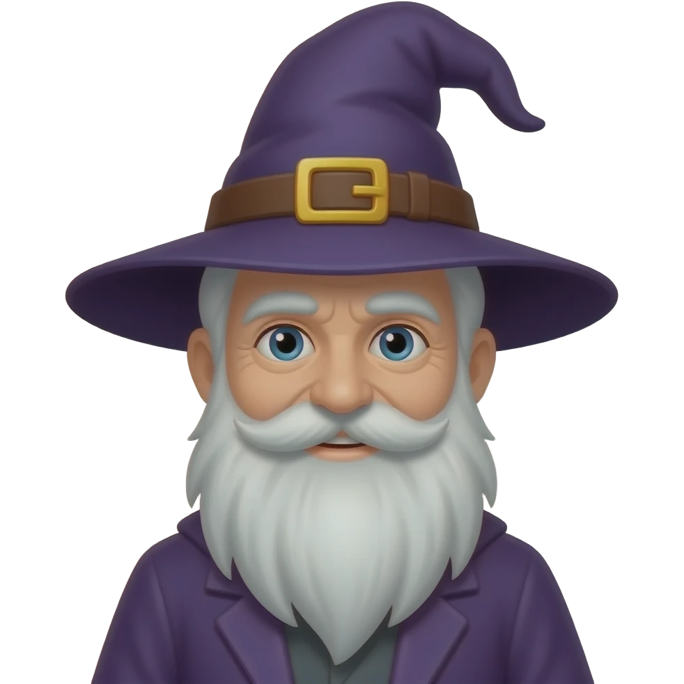 a medium shot of old wizard with hat emoji