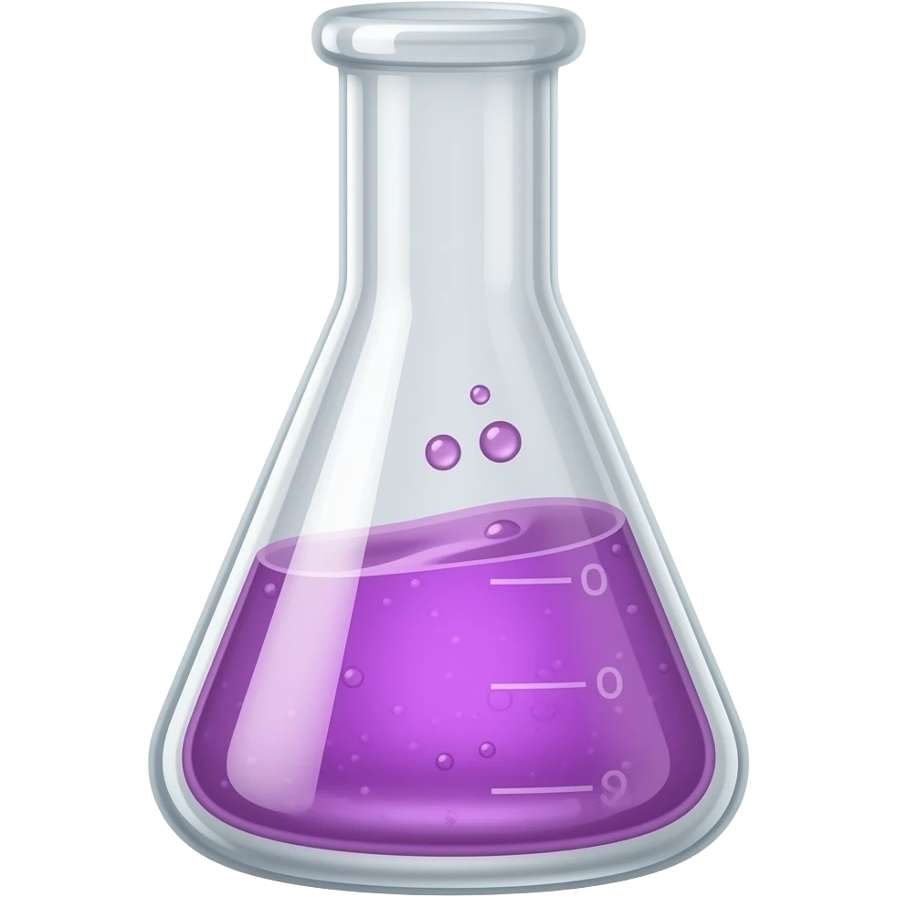 Erlenmeyr glass with purple liquid emoji