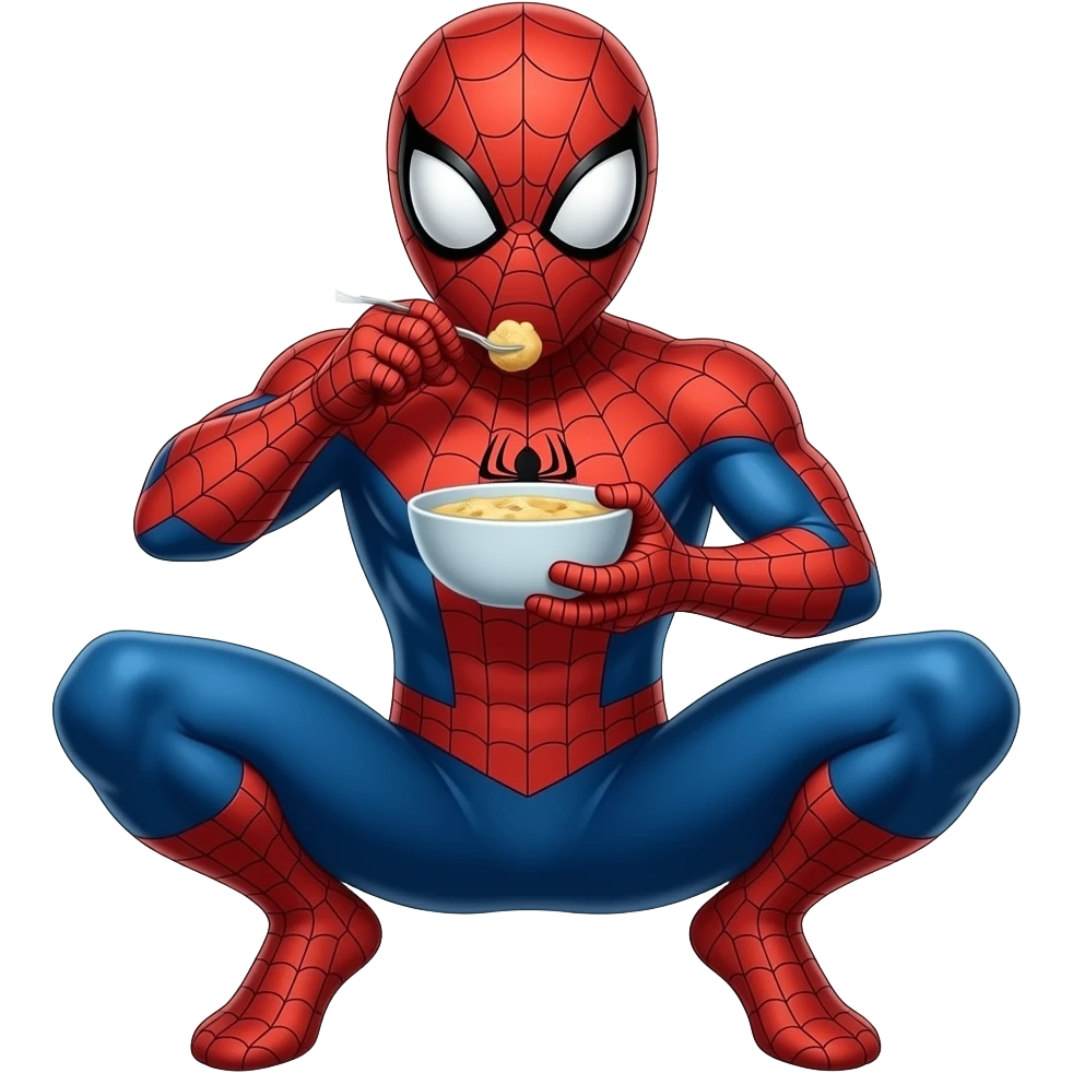 Spiderman comiendo emoji