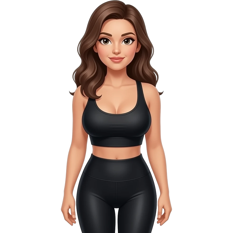 Créer une image femmes legging noir crop top noir encore plus énorme g 42/44taille  4K emoji