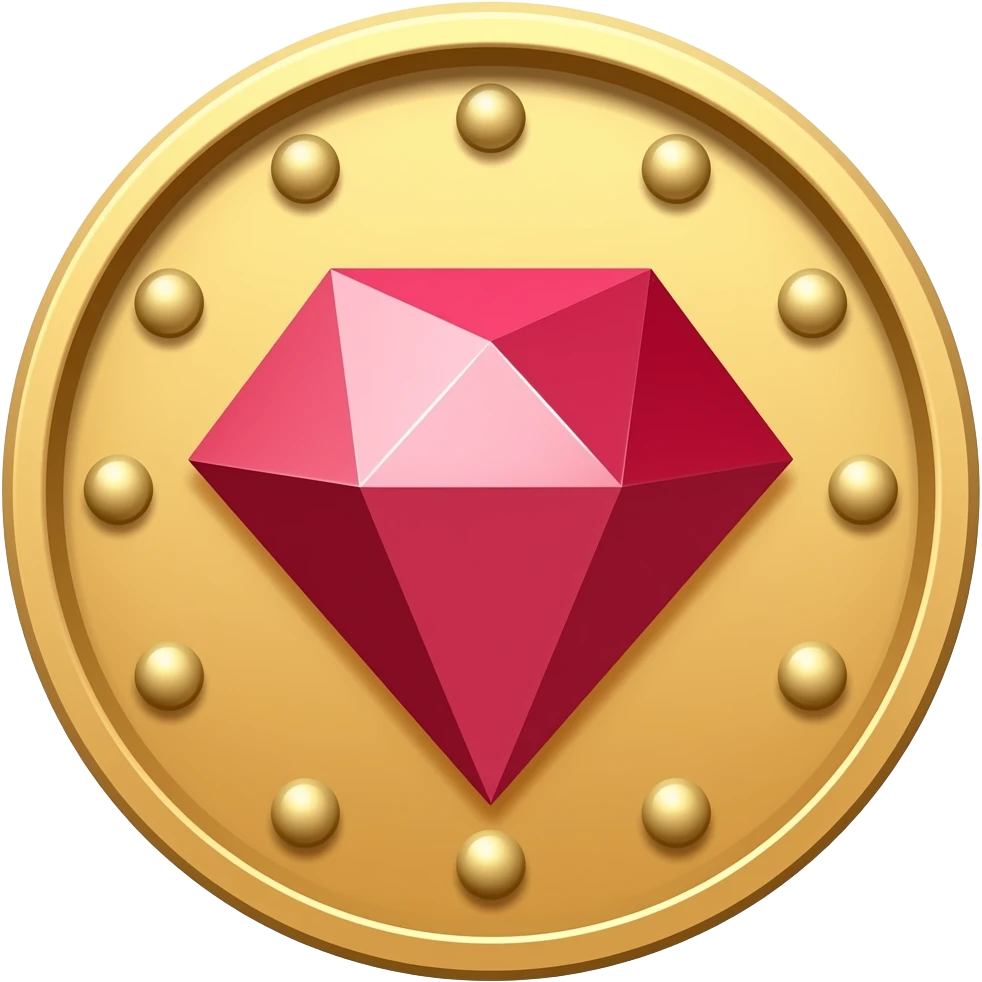 Ruby coin heads emoji