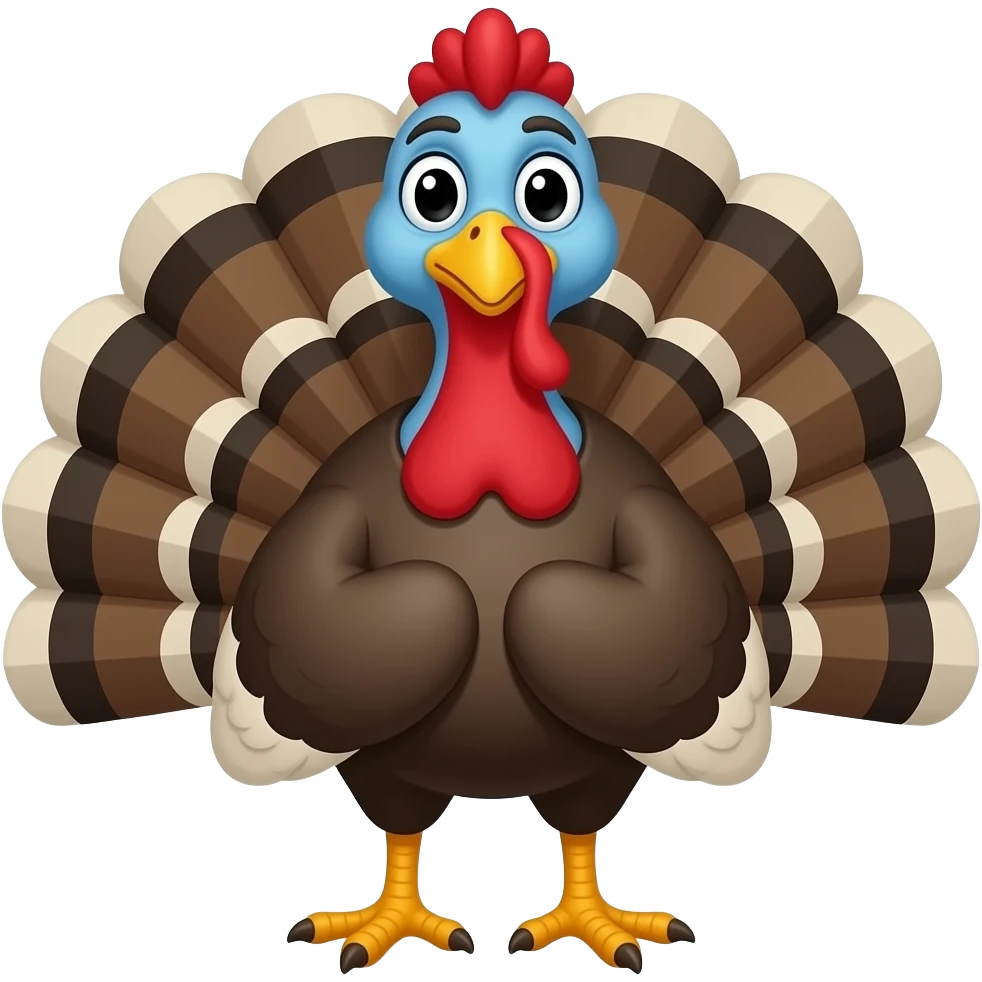 a turkey with 4 legs and red hair emoji
