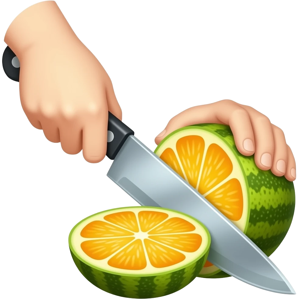 cutting fruit with knife emoji