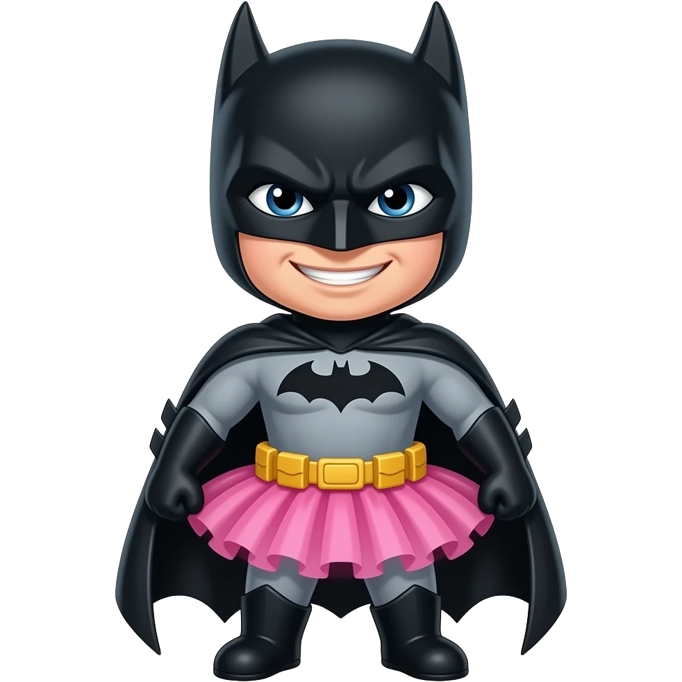 happy batman in a pink tutu like a princess emoji