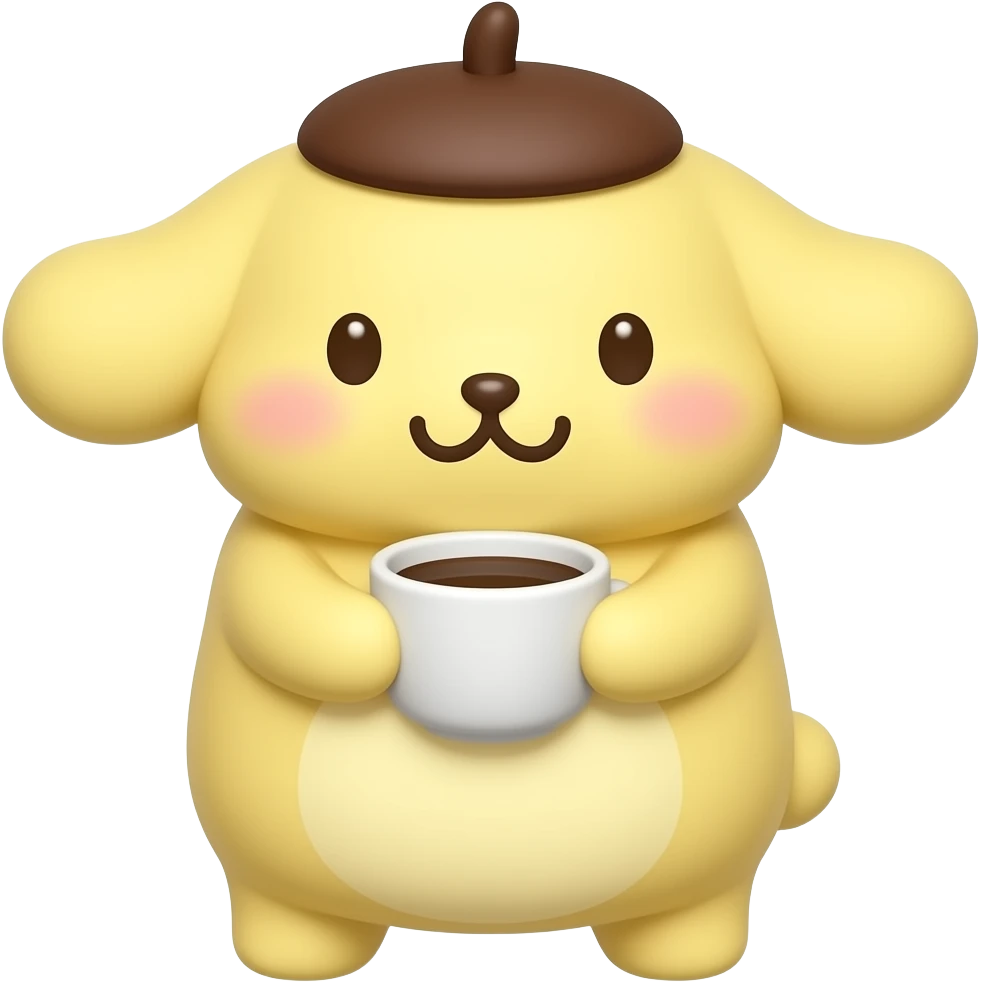 pompompurin con una taza de café emoji