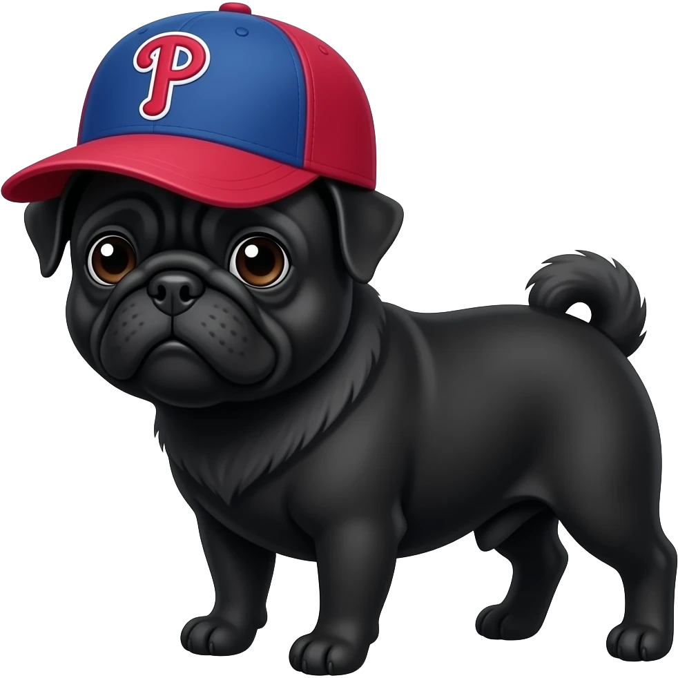 Black Phillies Pug emoji