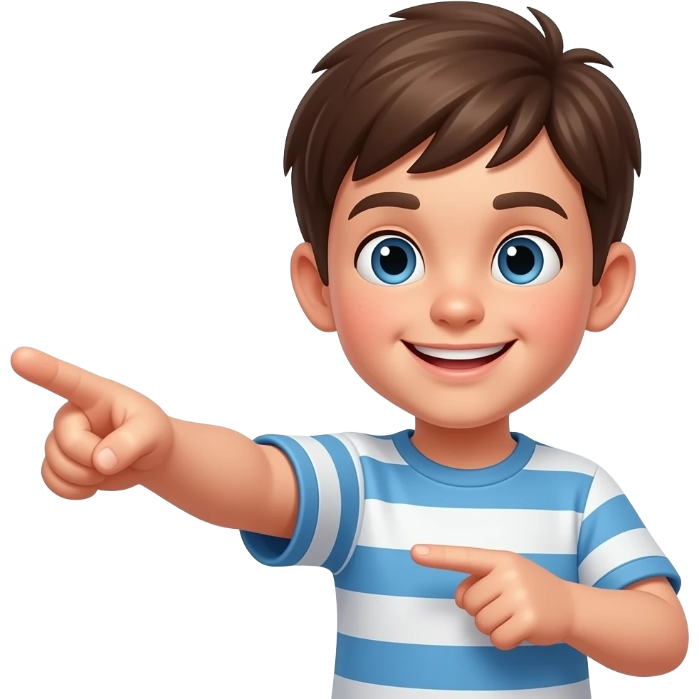 boy pointing two sides emoji